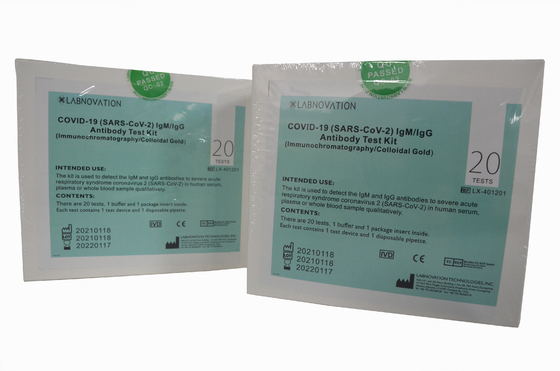 Kit Tes Cepat Antibodi IgG IgM COVID-19 Penggunaan Profesional 20 Labnovation