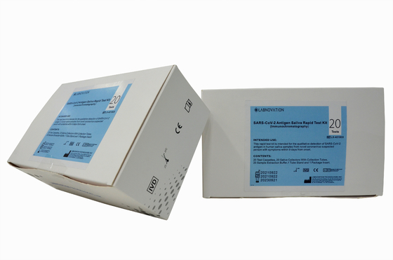 Spesifisitas Tinggi CoV-19 Kit Tes Antigen Saliva 20 Tes RTK Ag Saliva Test Kit