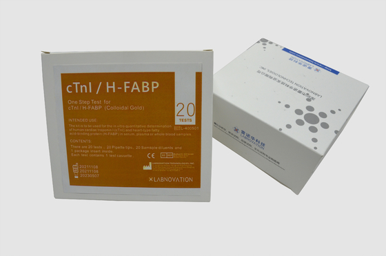 Satu Langkah Profesional Rapid POCT Test Kit 20 PCS CTnI H-FABP Colloidal Gold Test Kit