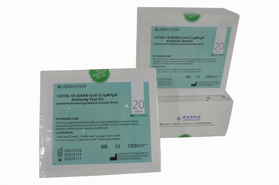 Kit Tes Antibodi Cepat 20 Tes CoV-19 IgG/IgM Antibodi Kit Deteksi Cepat Akurasi Tinggi