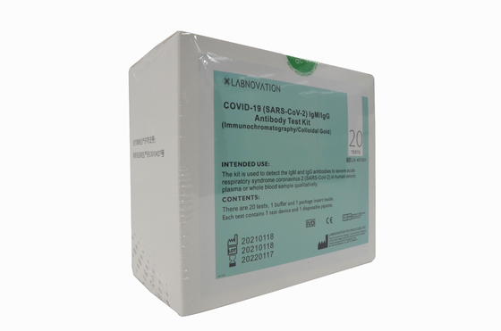 Kit Tes Cepat Antibodi IgG IgM COVID-19 Penggunaan Profesional 20 Labnovation