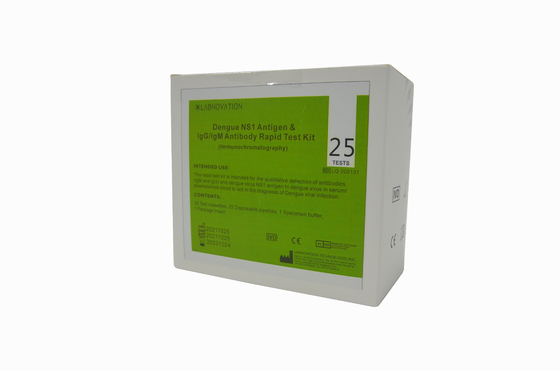 ISO13485 25 Tes Dengue Antigen Antibodi Test Kit Untuk NS1 IgM IgG
